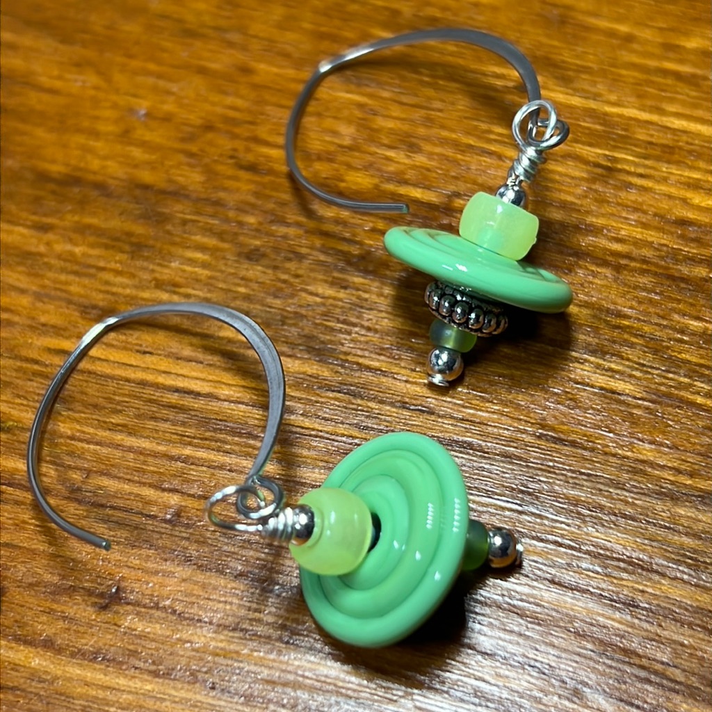 Mcm The Mid-Century Modern Collection: Artisan Handmade Lampwork Disc Earwires